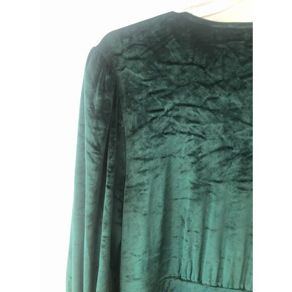 NWT Lady Gang Green Velvet Wrap Dress‎ Holiday Rich Maxi Christmas Party Dress - Picture 13 of 16